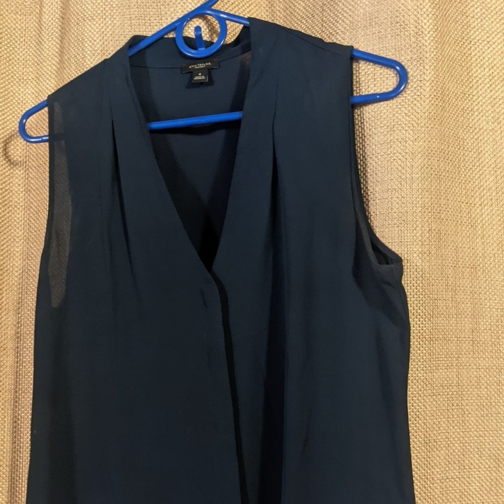 Ann Taylor Dark Blue Blouse